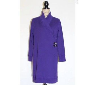 Lauren Ralph Lauren Jeans Co Purple Cotton Sweatshirt Dress EUC